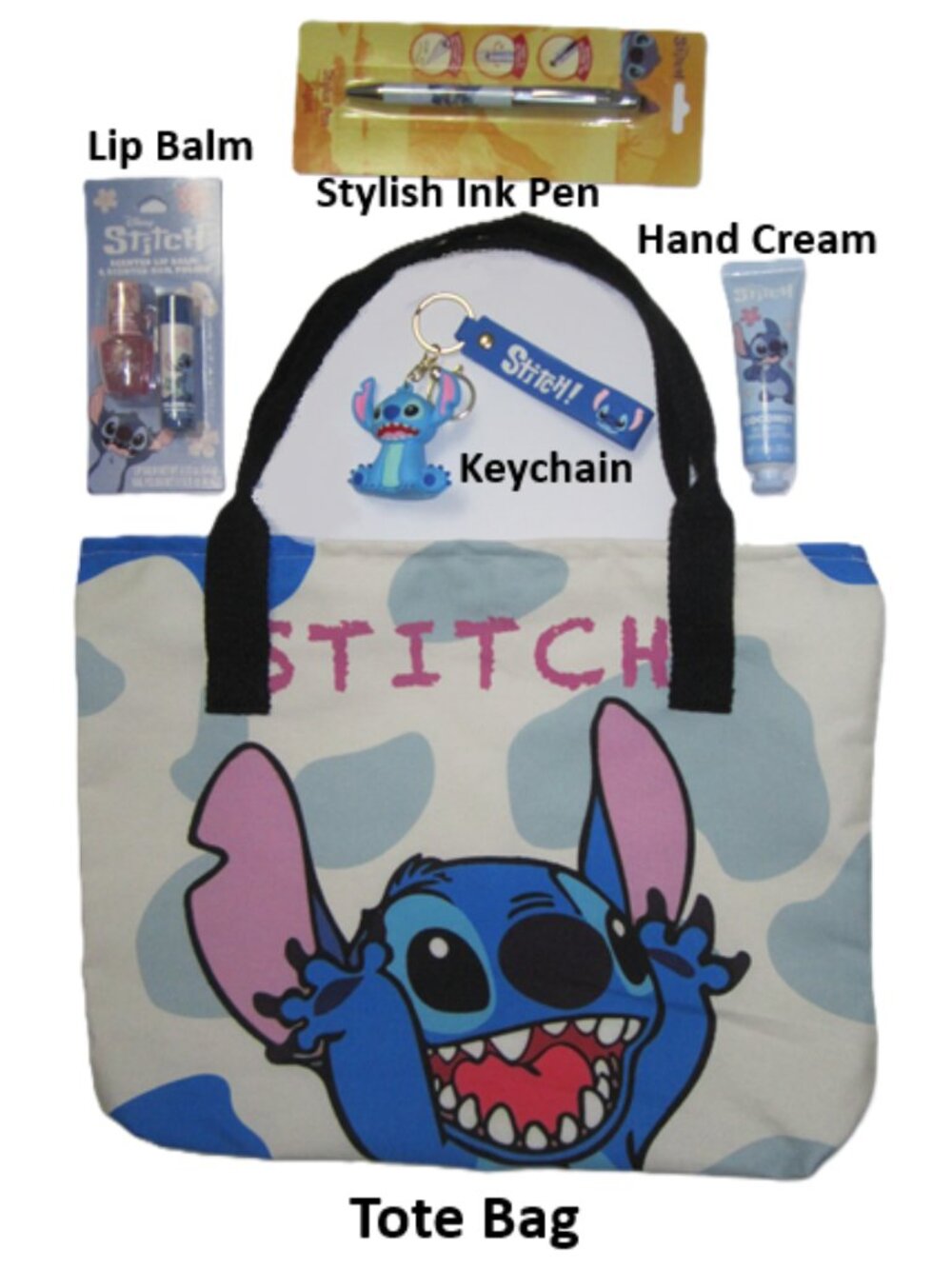 Stitch Tote Bag with Accessories NEW